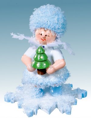 Schneeflöckchen mit Weihnachtsbaum