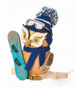 Räucherfigur Eule mit Snowboard