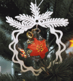 Baumbehang Glaskugel Weihnachtsstern, im Zweig