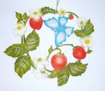 07_116_F_Schmetterling Fensterbild Schmetterling mit Erdbeeren, farbig