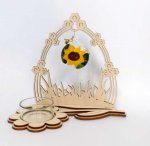 Teelichthalter Komet mit Blumentor Kugel Sonnenblume