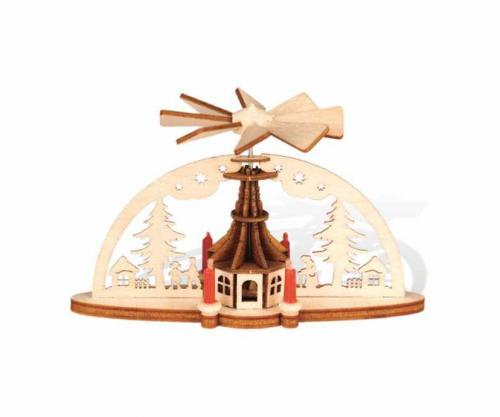 Mini-Schwibbogen mit Kirchenpyramide