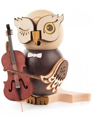Räucherfigur Eule mit Chello