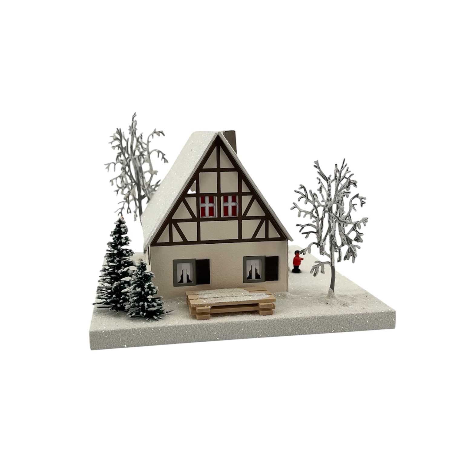 Lichterhaus Erzgerbirgshaus beleuchtet