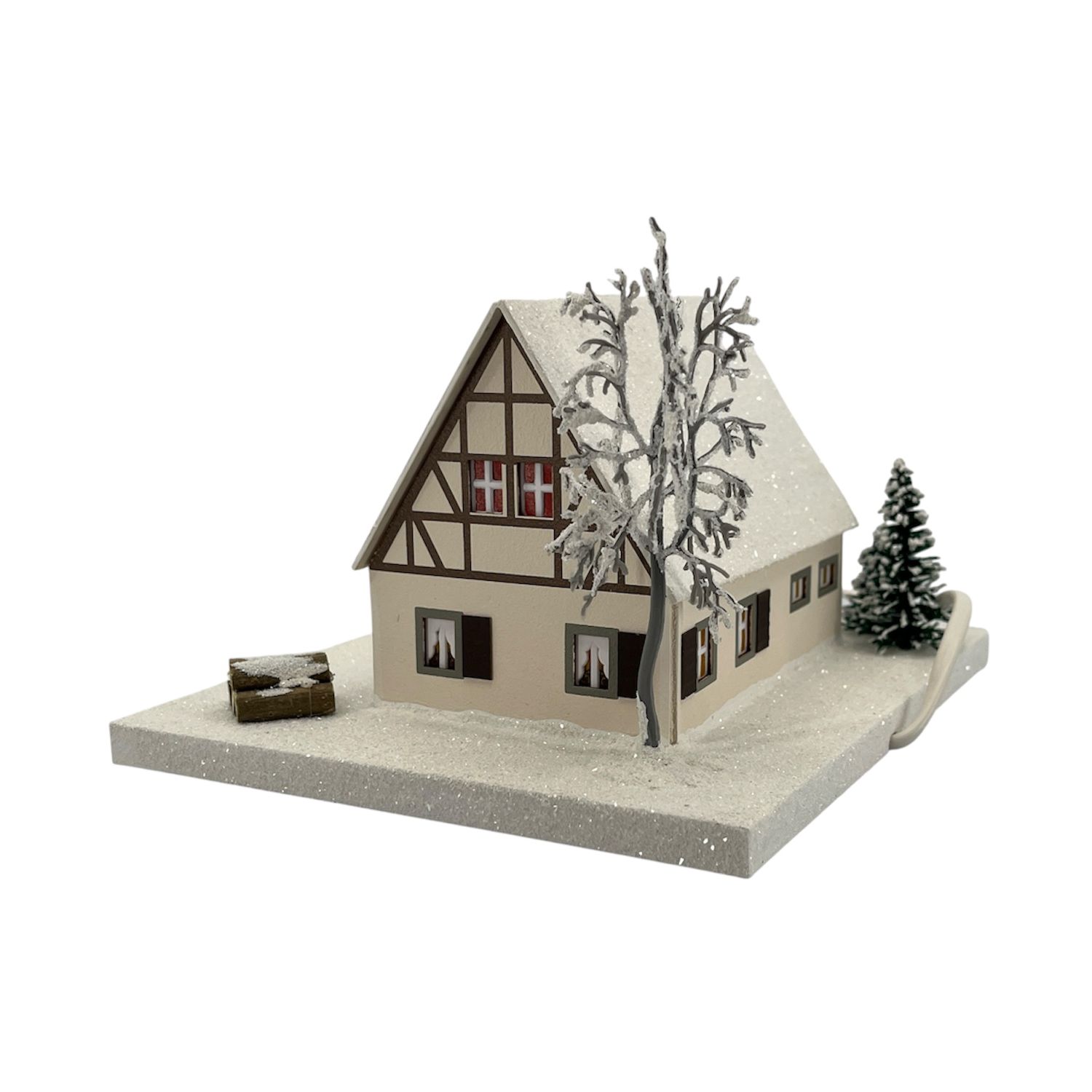Lichterhaus Erzgerbirgshaus beleuchtet