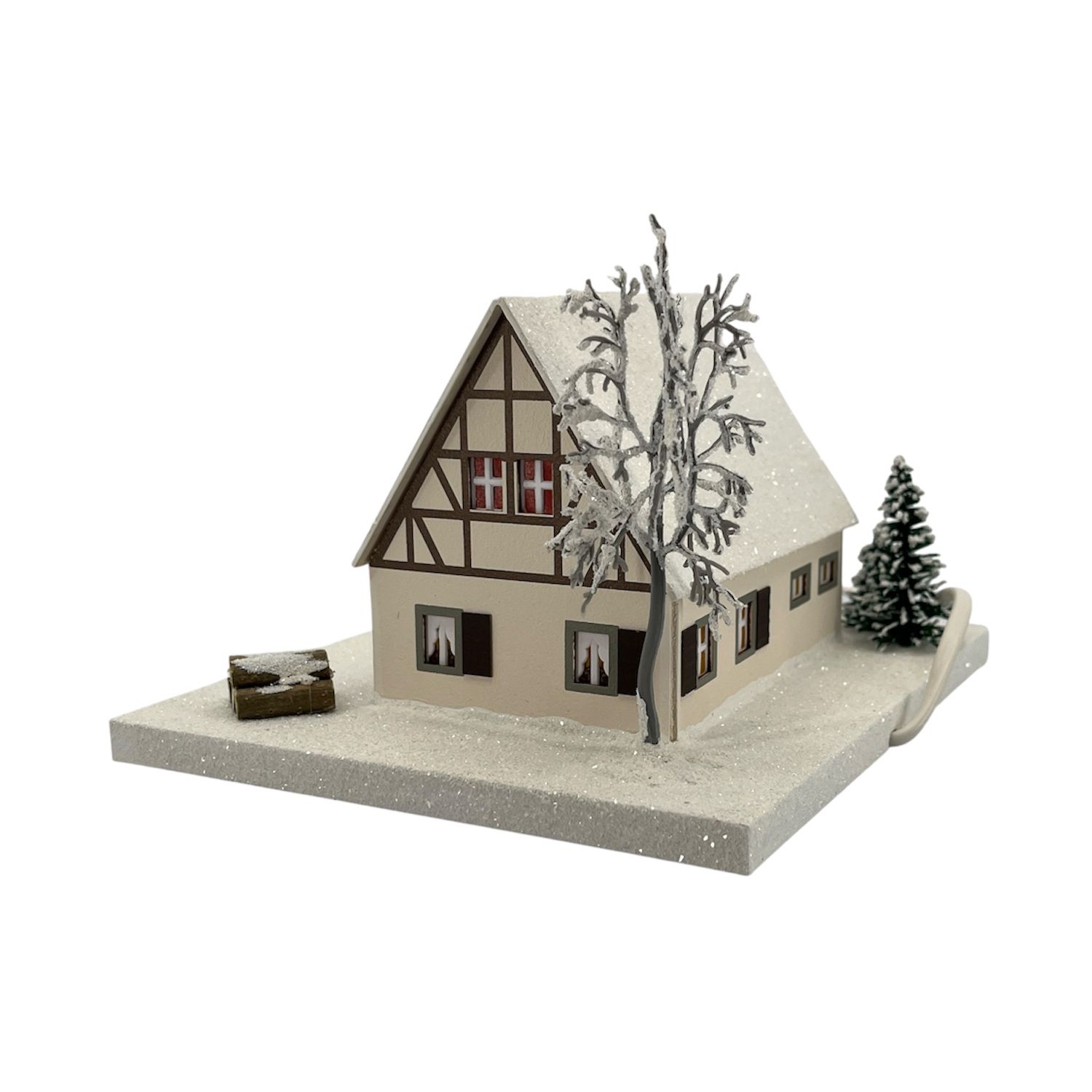 Lichterhaus Erzgerbirgshaus beleuchtet
