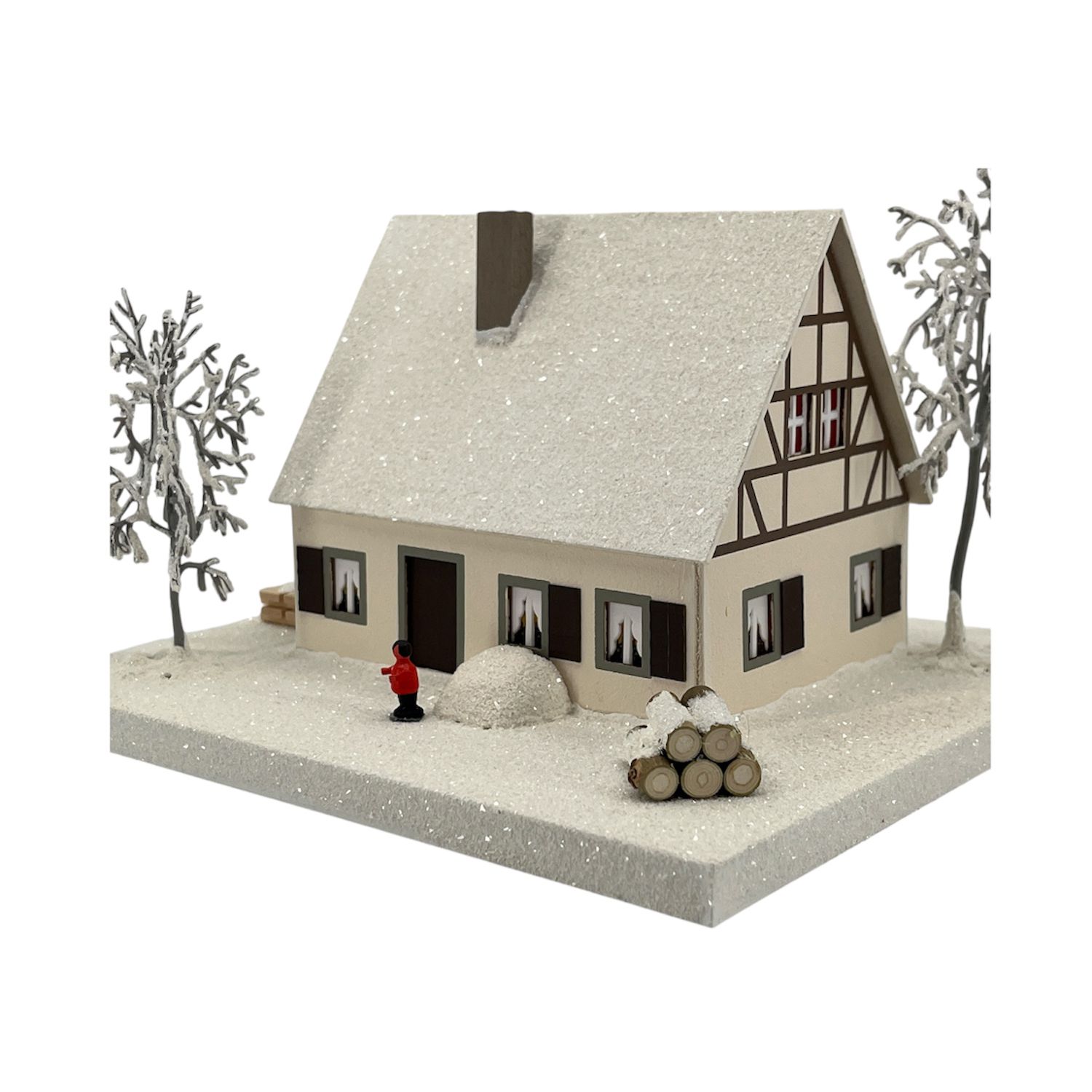 Lichterhaus Erzgerbirgshaus beleuchtet