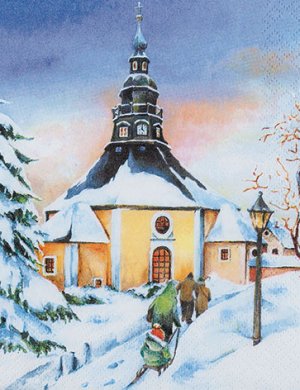 Servietten Motiv Seiffner Sonnenuntergang