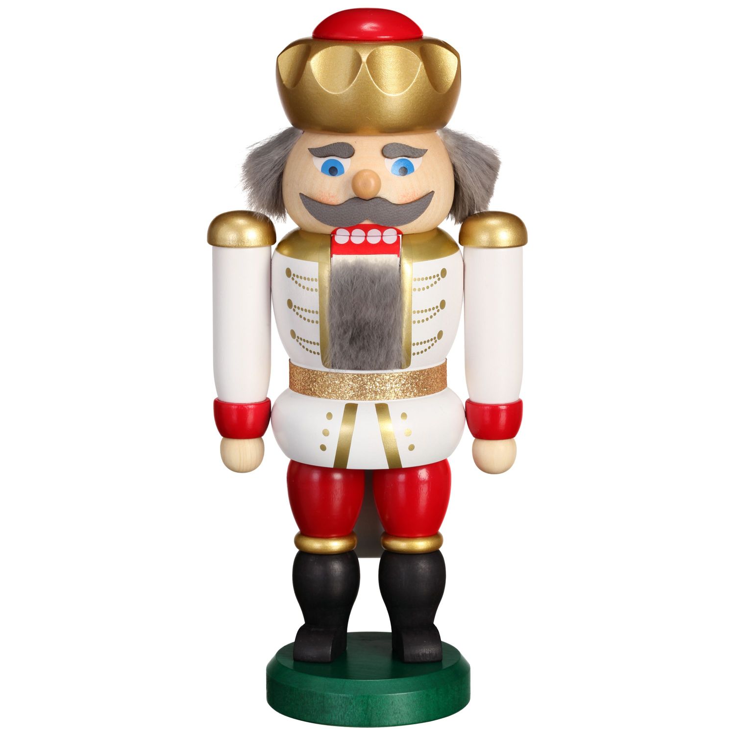 Nussknacker König weiß-rot, 20cm