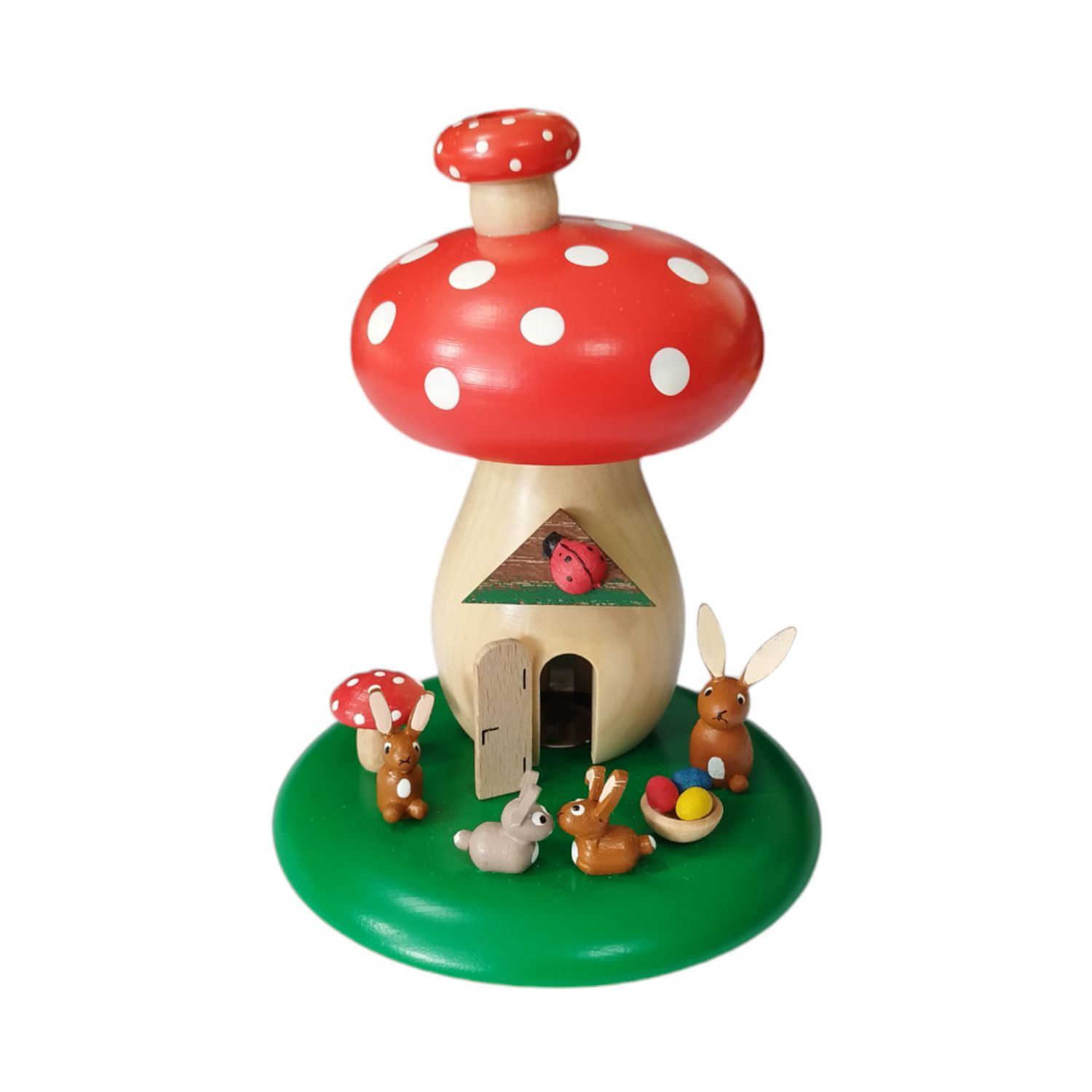 Räucherfigur Fliegenpilz mit Hasen