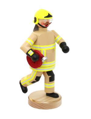 Räuchermann Feuerwehrmann, beige Bekleidung