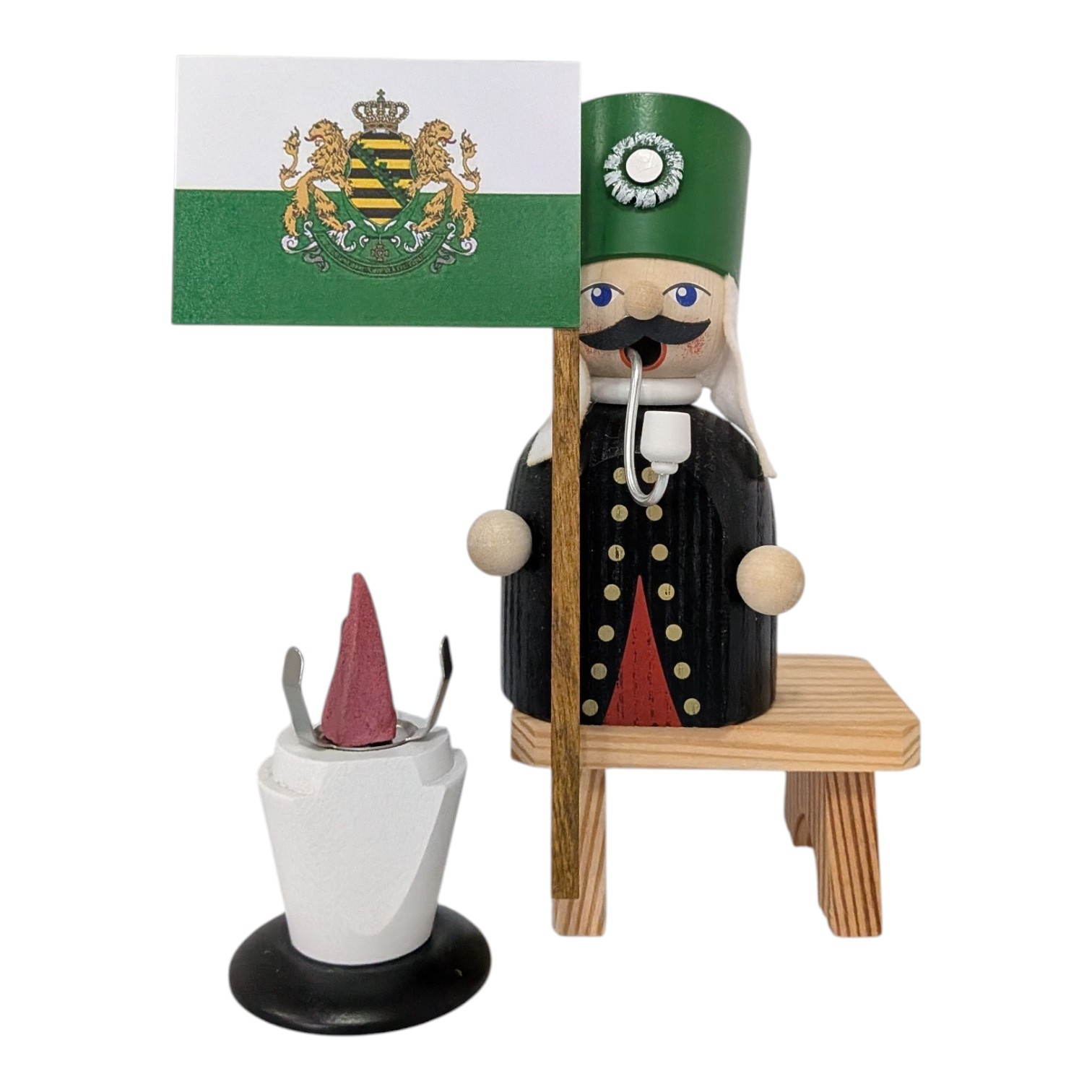 Räuchermann Bergmann mit Fahne