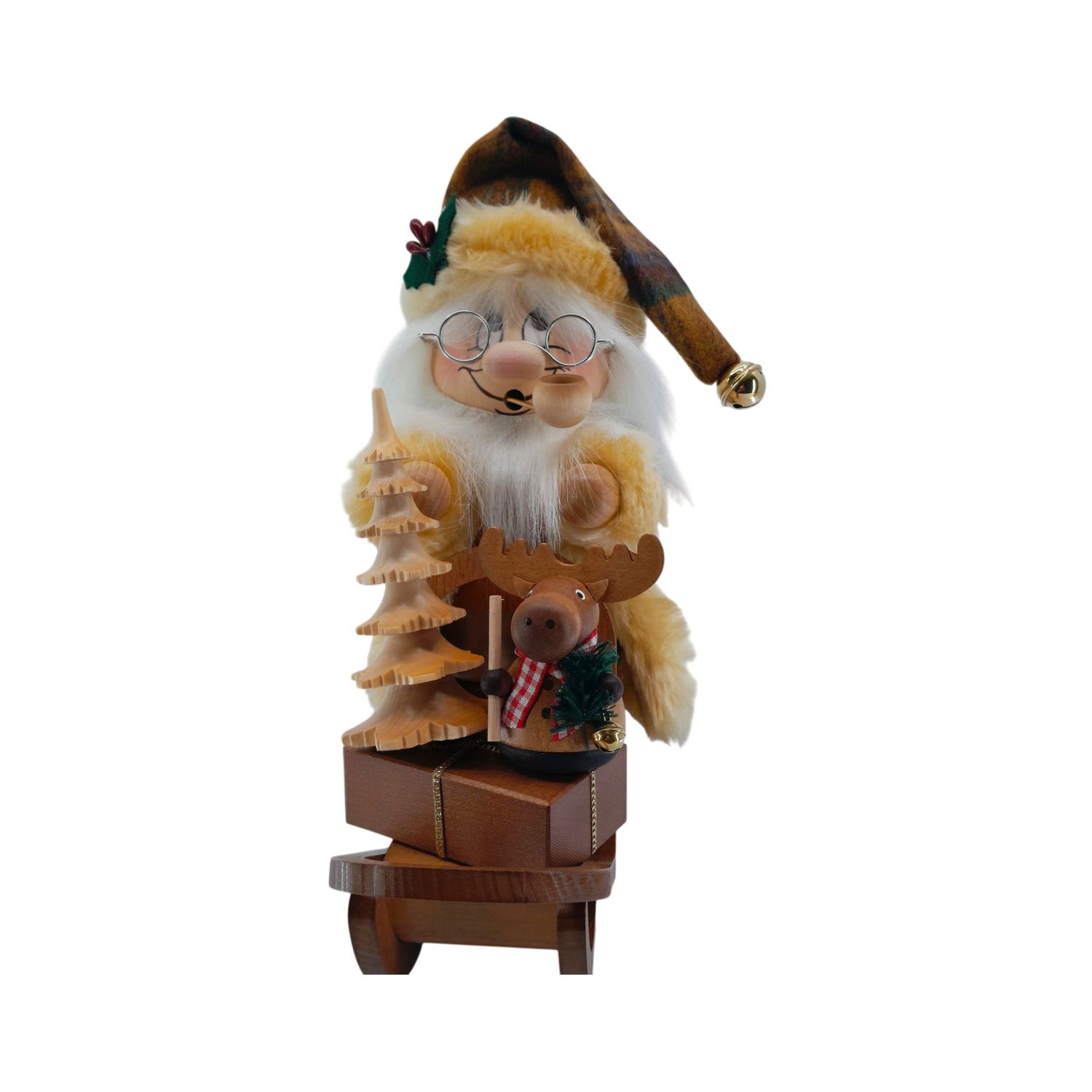 Räuchermann Wichtel Weihnachtsmann mit Schlitten