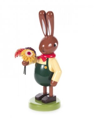 Hase mit Blumenstrauß, groß