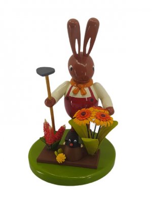 Hase mit Maulwurf und Blumen, groß