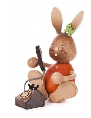 Osterhase Stupsi mit Telefon