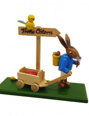 Hase mit Handwagen