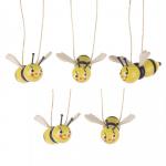 Behang Bienen mit lustigen Gesichtern