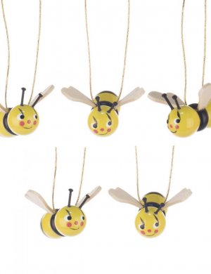 Behang Bienen mit lustigen Gesichtern