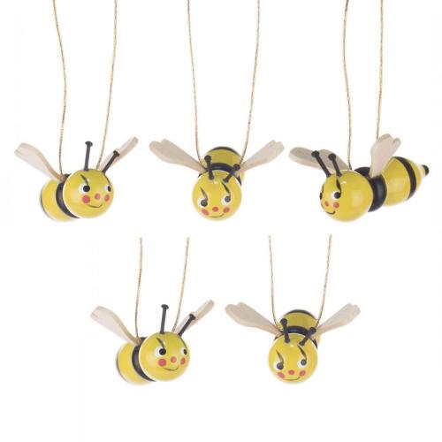 Behang Bienen mit lustigen Gesichtern