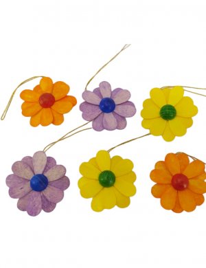 Behang Blüten 6-tlg., farbig