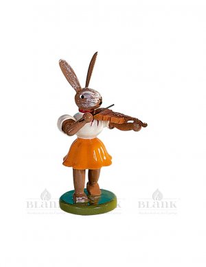 Blank Osterhase mit Violine, farbig