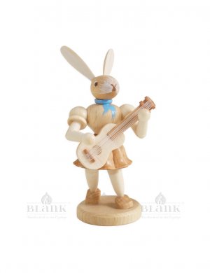 Blank Osterhase mit Gitarre, natur