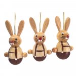 Behang Hase mit Latzhose, natur