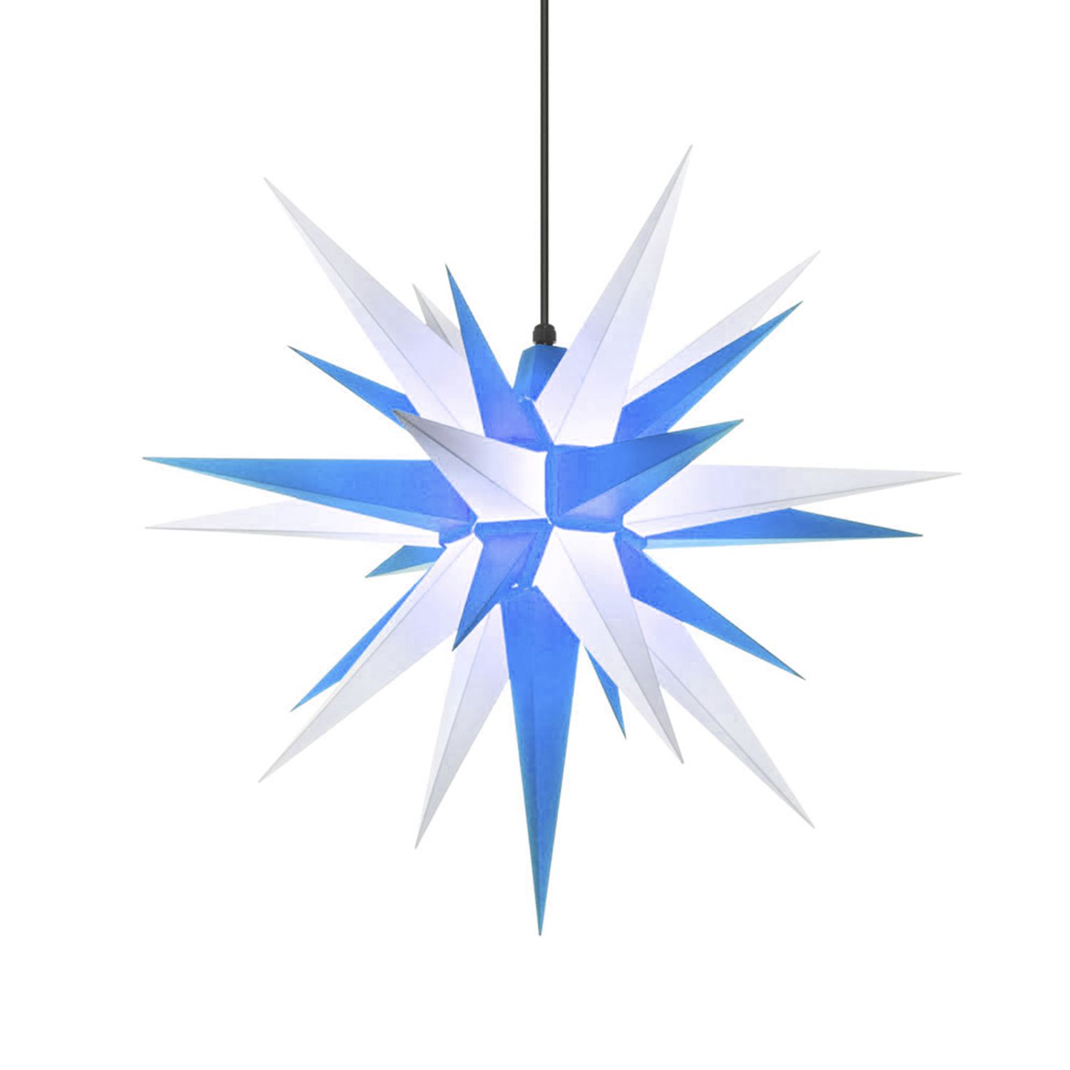 Herrnhuter Stern Kunststoff 68cm blau/weiß