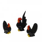 Chabo-Hühner, schwarz mit weißen Tupfen
