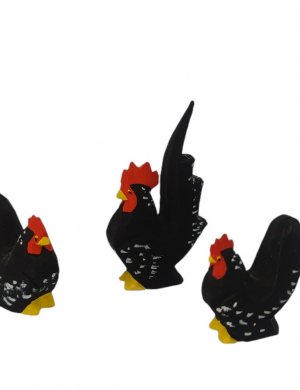 Chabo-Hühner, schwarz mit weißen Tupfen