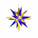 Herrnhuter Stern Kunststoff 13cm blau/gelb (inkl. LED), Edition Oberlausitz