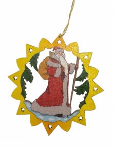 Erzgebirgischer Baumbehang Weihnachtsmann, farbig