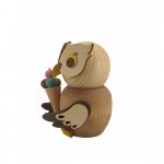 Holzfigur Mini-Eule mit Eis