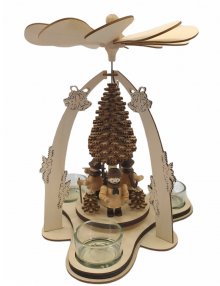 Teelichtpyramide Waldfiguren