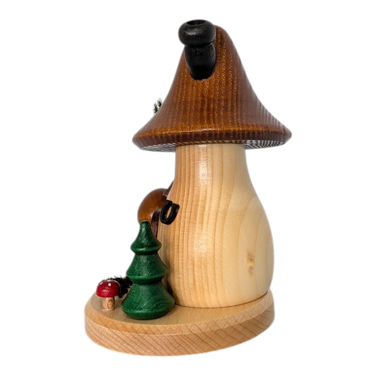 Räucherfigur Pilzhaus Braunkappe, geschwungen und hoch