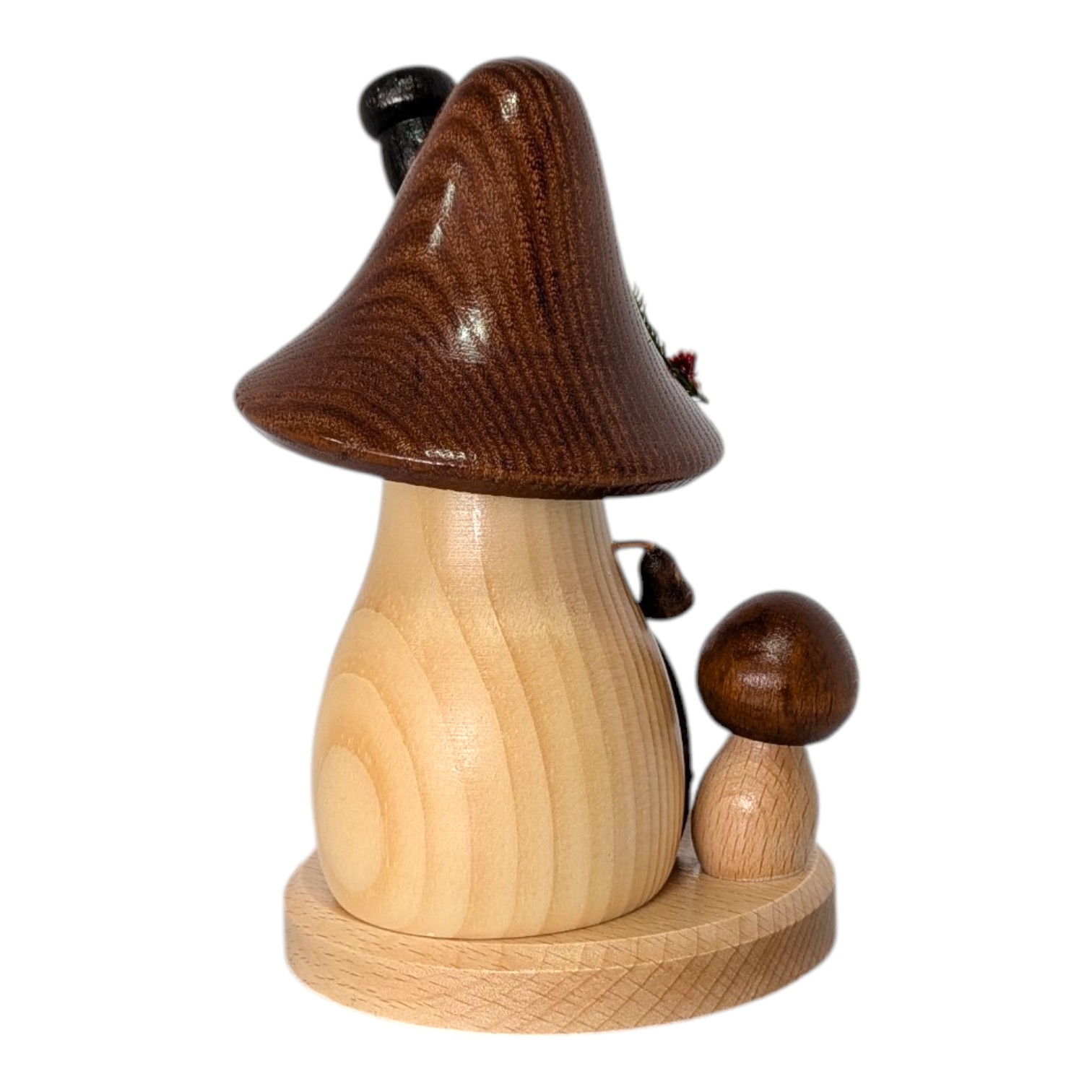 Räucherfigur Pilzhaus Braunkappe, geschwungen und hoch