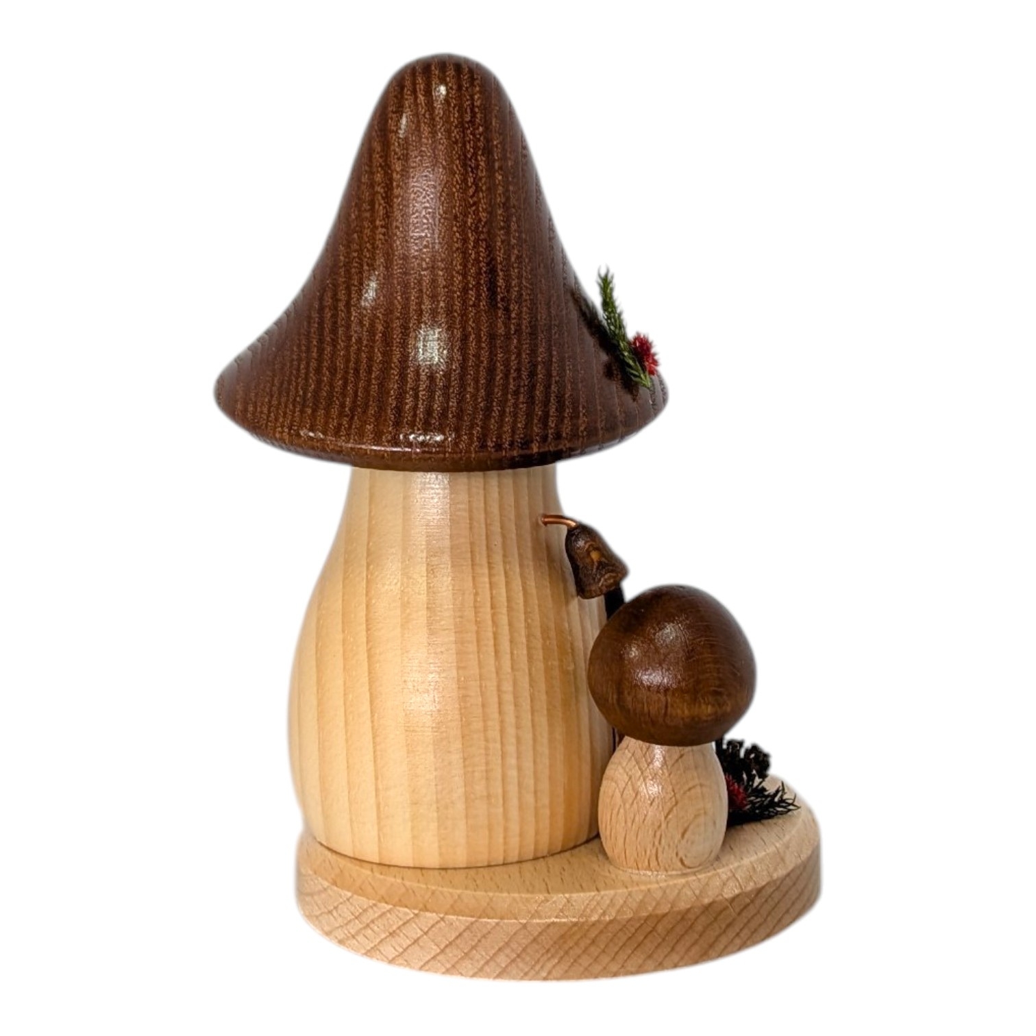 Räucherfigur Pilzhaus Braunkappe, geschwungen und hoch