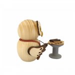 Holzfigur Mini-Eule mit Grill