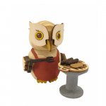 Holzfigur Mini-Eule mit Grill