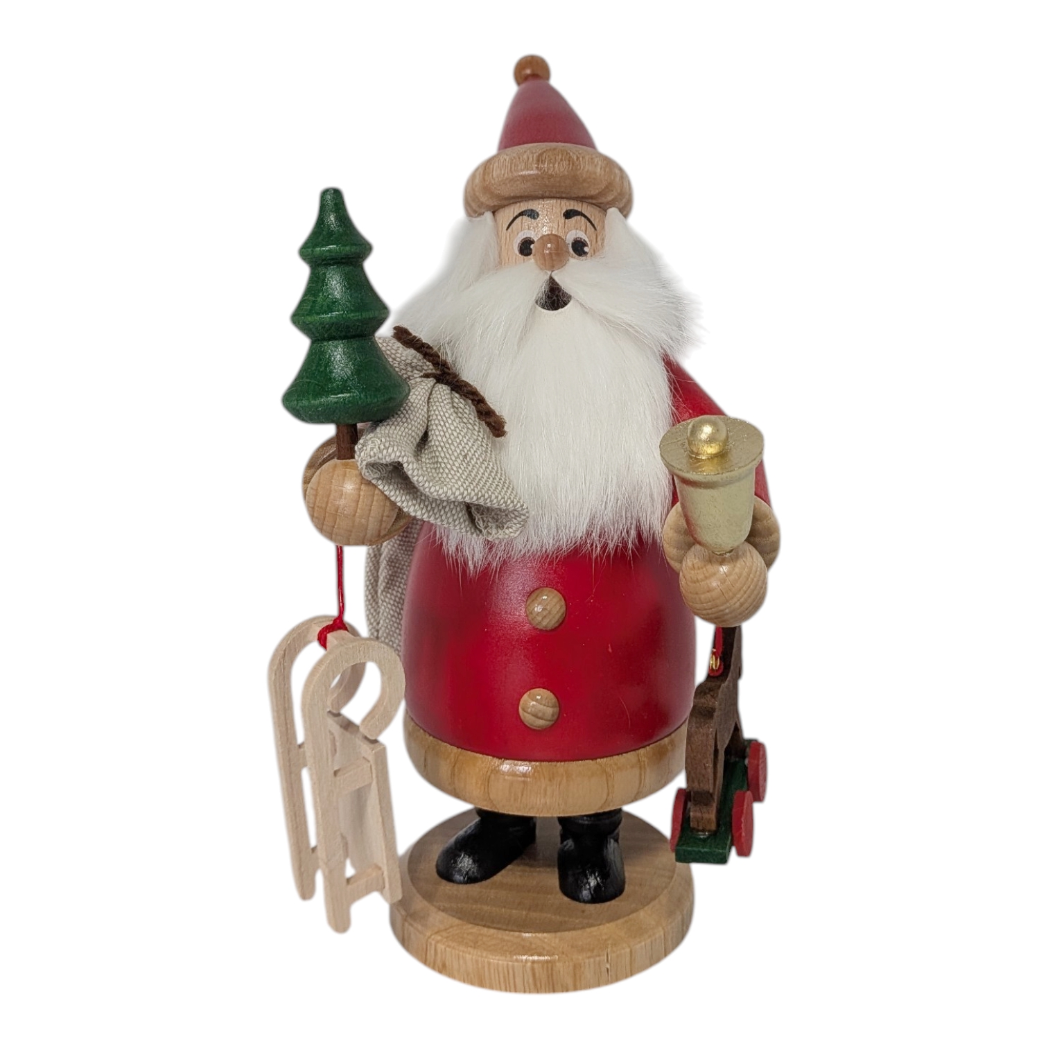 Räuchermann Weihnachtsmann rot mit Geschenken
