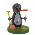 Räucherfigur Maulwurf mit Blume