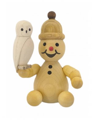 Schneemann Junior mit Schneeeule