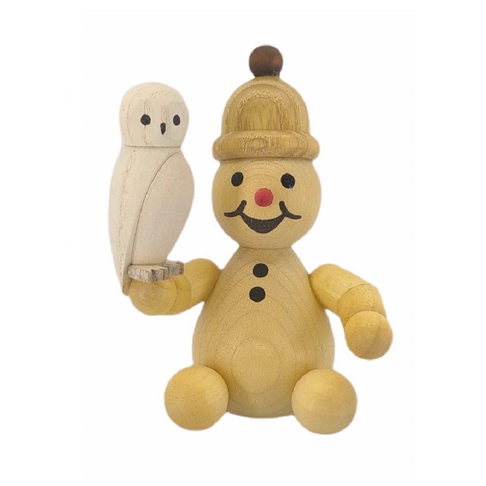 Schneemann Junior mit Schneeeule