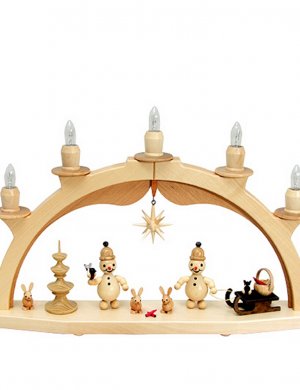 Lichterbogen Junior mit Vogel, Schlitten Korb und Stern