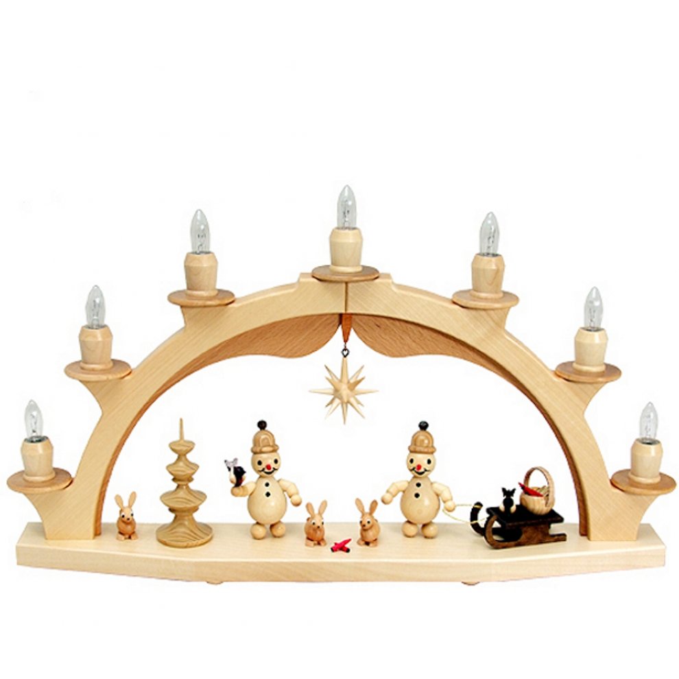 Lichterbogen Junior mit Vogel, Schlitten Korb und Stern