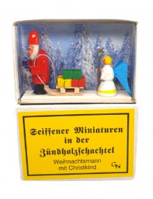 Zündholzschachtel Miniatur Hochzeit Seiffen Erzgebirge Volkskunst DEKO NEU 29/12
