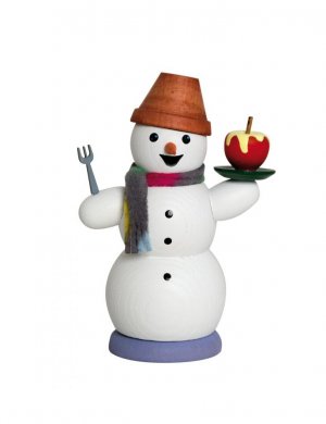 Räuchermann Schneemann mit Bratapfel