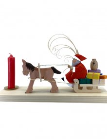 Weihnachtsfigur - Weihnachtsmann mit Pferdeschlitten