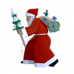 Weihnachtsfigur - Weihnachtsmann mit Baum